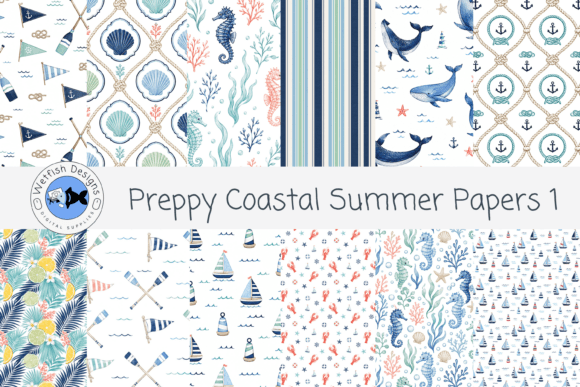 Bringing the Beach House Vibe to Life with Preppy Coastal Summer Papers 1