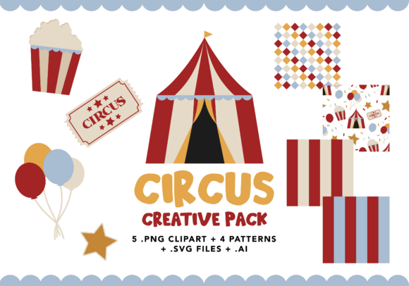 Circus Clipart, Patterns SVG Bundle: A Creative Toolkit