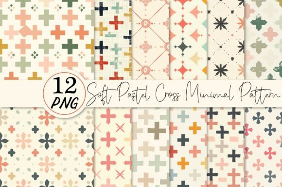 Elevate Your Creative Projects with a Soft Pastel Cross Minimal Pattern