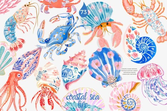 Elevate Your Summer Designs with a Preppy Coastal Clipart Set