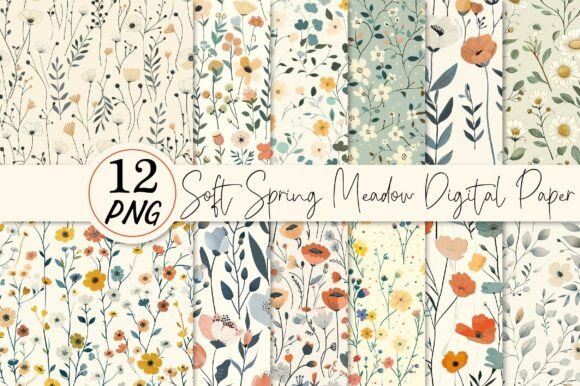 Evaluating Soft Spring Meadow Digital Paper for Creative Projects