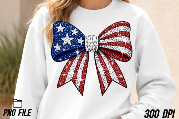 Evaluating the Rhinestone USA Coquette Bow PNG for Patriotic Sublimation Projects