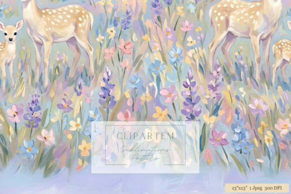 Fawn Wildflower Meadow Sublimation Designs