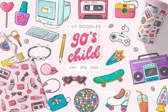 Leveraging Nostalgia: The Strategic Impact of the 42 Y2K Doodles and 5 Patterns Collection on Modern Creative Workflows