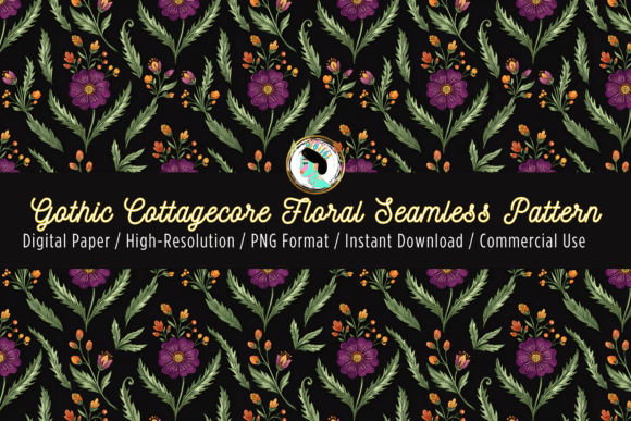 Moody Floral Seamless Pattern PNG