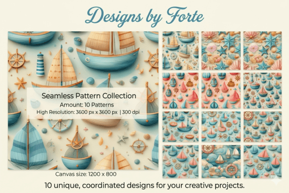 Pastel Harbor Seamless Patterns