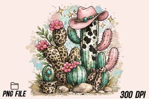 Preppy Western Hand Painted Cactus PNG Guide