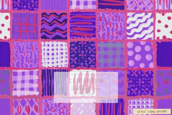 Purple Pink Patchwork Sublimation Design Guide