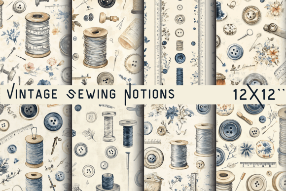 Reviving the Art of Handmade Craft with Vintage Sewing Notions Backgrounds