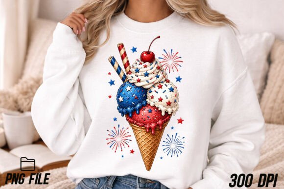 Strategic Branding with 4th of July Ice Cream PNG and USA Flag PNG Assets