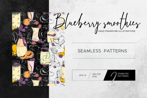 Strategic Branding with Blueberry Smoothies Vector Patterns