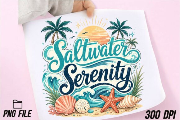 Unlocking Coastal Creativity with the Saltwater Serenity Beach Saying PNG